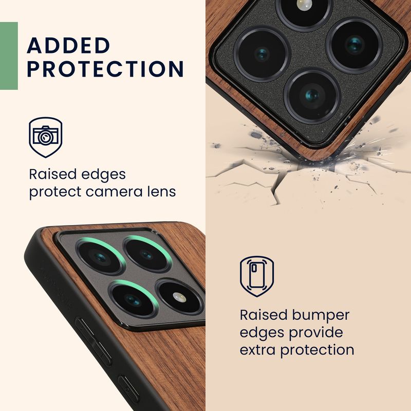 Laptop, Telefoane si Tablete - Telefoane mobile si accesorii - Accesorii Telefoane - Huse telefoane - Husa tip bumper Kwmobile pentru Xiaomi 14T Pro, anti-alunecare, protectie la socuri, lemn, TPU, maro - Infinity.ro
