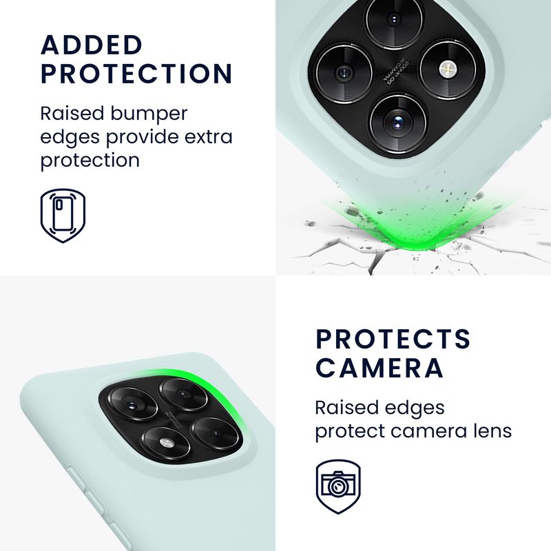 Laptop, Telefoane si Tablete - Telefoane mobile si accesorii - Accesorii Telefoane - Huse telefoane - Husa Kwmobile pentru Xiaomi Redmi Note 14 Pro 5G/Redmi Note 14 Pro Plus 5G/Poco X7, incarcare wireless, silicon, menta - Infinity.ro