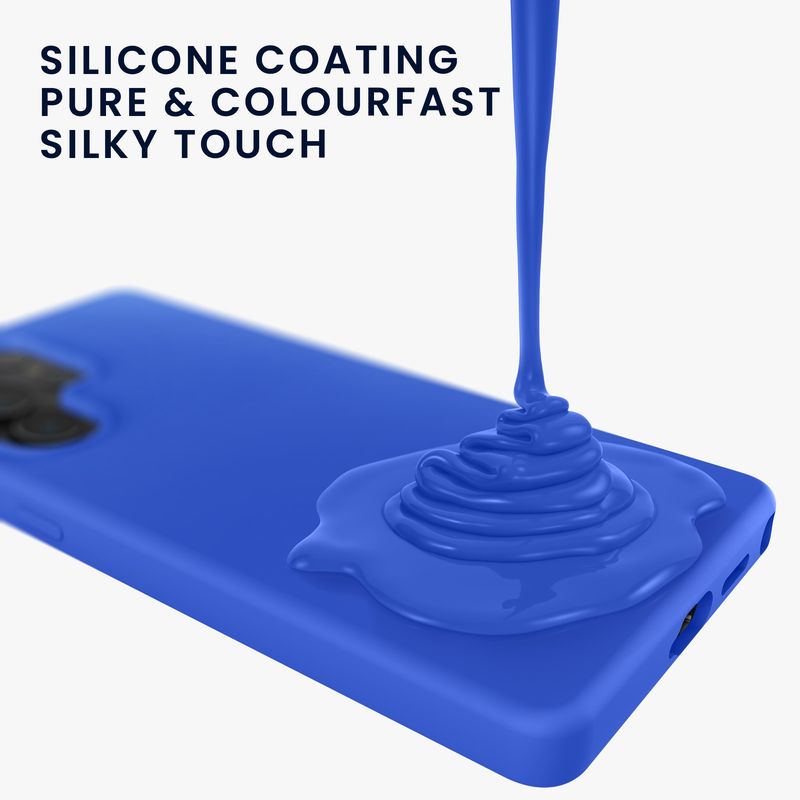 Laptop, Telefoane si Tablete - Telefoane mobile si accesorii - Accesorii Telefoane - Huse telefoane - Husa Kwmobile pentru Samsung Galaxy S24 Ultra, incarcare wireless, silicon, albastru - Infinity.ro