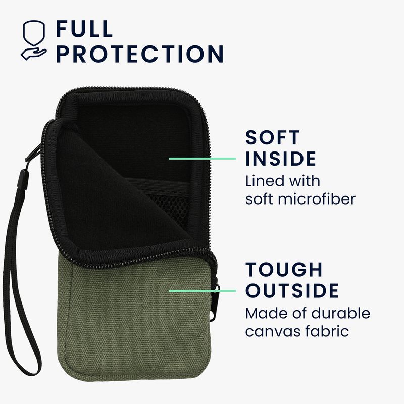 Laptop, Telefoane si Tablete - Telefoane mobile si accesorii - Accesorii Telefoane - Huse telefoane - Husa tip holster Kwmobile, protectie la zgarieturi, panza, microfibra, verde - Infinity.ro