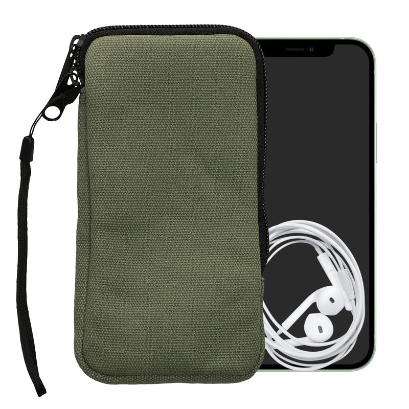 Laptop, Telefoane si Tablete - Telefoane mobile si accesorii - Accesorii Telefoane - Huse telefoane - Husa tip holster Kwmobile, protectie la zgarieturi, panza, microfibra, verde - Infinity.ro