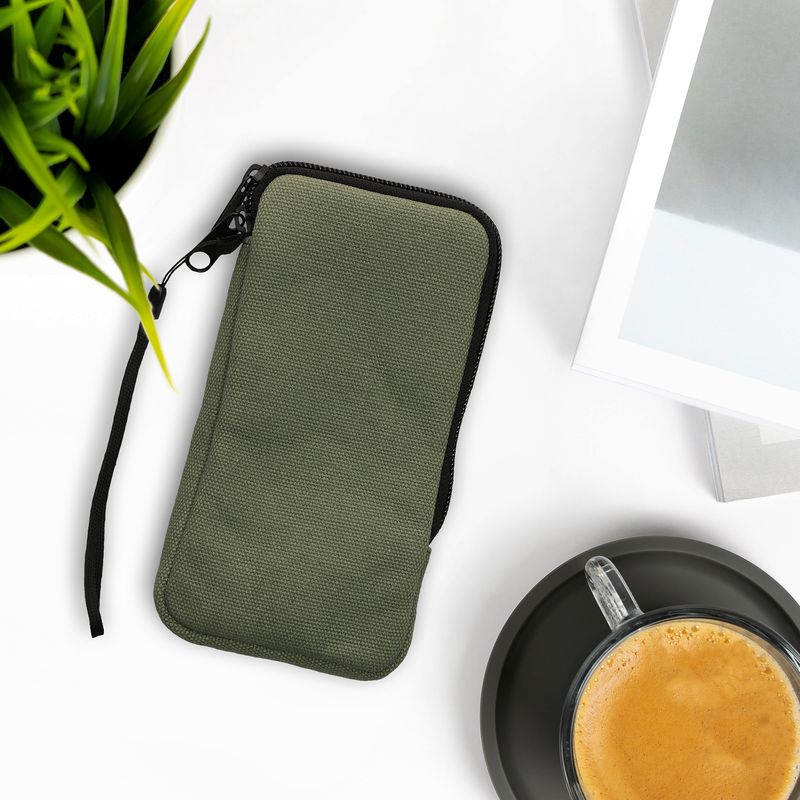 Laptop, Telefoane si Tablete - Telefoane mobile si accesorii - Accesorii Telefoane - Huse telefoane - Husa tip holster Kwmobile, protectie la zgarieturi, panza, microfibra, verde - Infinity.ro