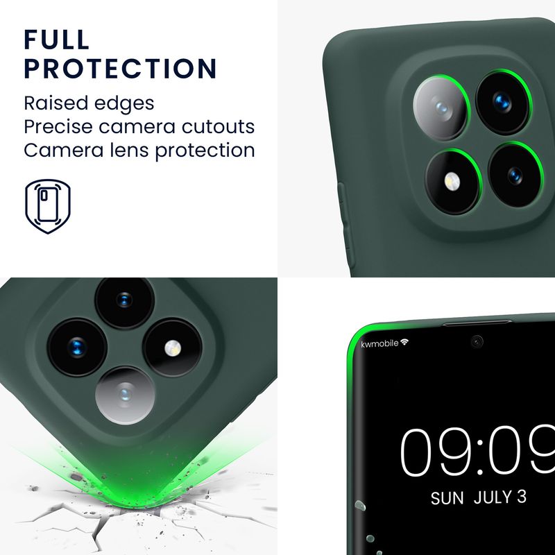 Laptop, Telefoane si Tablete - Telefoane mobile si accesorii - Accesorii Telefoane - Huse telefoane - Husa Kwmobile pentru Xiaomi Redmi Note 14 Pro+ 5G/Redmi Note 14 Pro Plus 5G, protectie la zgarieturi, silicon, verde - Infinity.ro