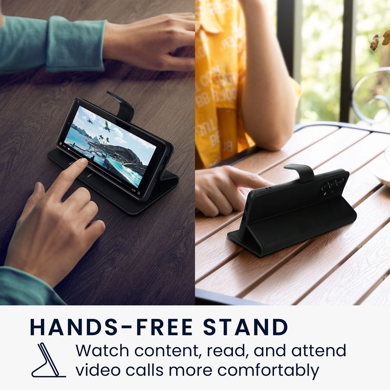 Laptop, Telefoane si Tablete - Telefoane mobile si accesorii - Accesorii Telefoane - Huse telefoane - Husa tip portofel Kwmobile pentru Samsung Galaxy A15 5G, inchidere magnetica, piele ecologica, negru - Infinity.ro