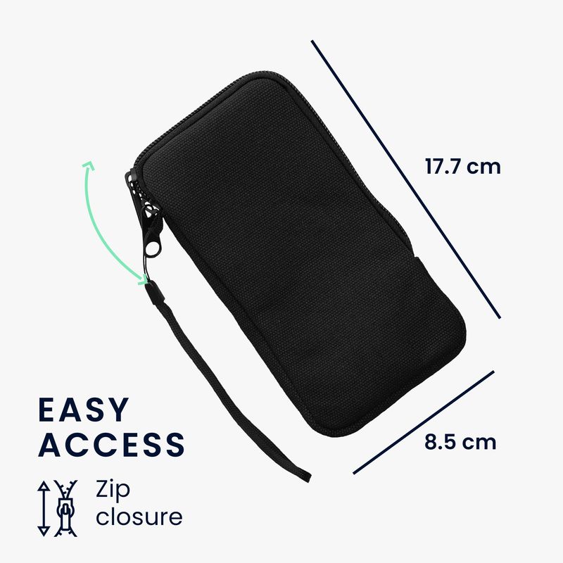 Laptop, Telefoane si Tablete - Telefoane mobile si accesorii - Accesorii Telefoane - Huse telefoane - Husa tip holster Kwmobile, protectie la zgarieturi, panza, microfibra, negru - Infinity.ro