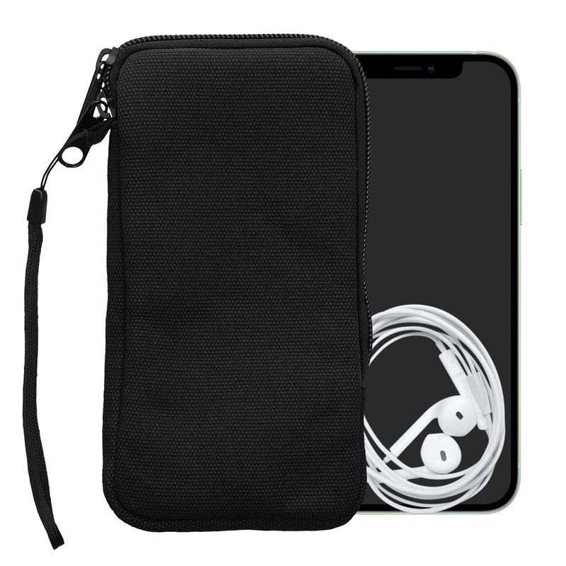 Laptop, Telefoane si Tablete - Telefoane mobile si accesorii - Accesorii Telefoane - Huse telefoane - Husa tip holster Kwmobile, protectie la zgarieturi, panza, microfibra, negru - Infinity.ro