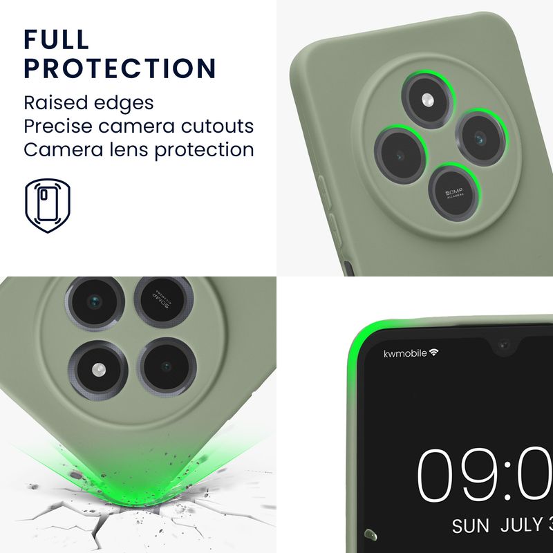 Laptop, Telefoane si Tablete - Telefoane mobile si accesorii - Accesorii Telefoane - Huse telefoane - Husa Kwmobile pentru Xiaomi Redmi 14C/Poco C75, anti-alunecare, silicon, verde - Infinity.ro