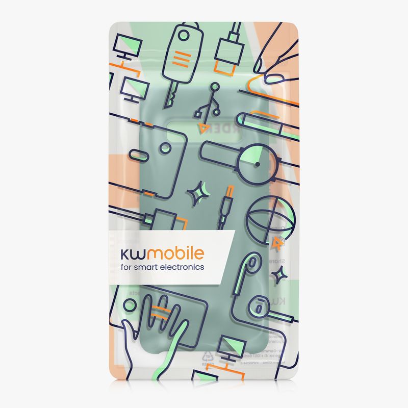 Laptop, Telefoane si Tablete - Telefoane mobile si accesorii - Accesorii Telefoane - Huse telefoane - Husa Kwmobile pentru Samsung Galaxy S10 Plus/S10+, incarcare wireless, anti-alunecare, silicon, verde - Infinity.ro