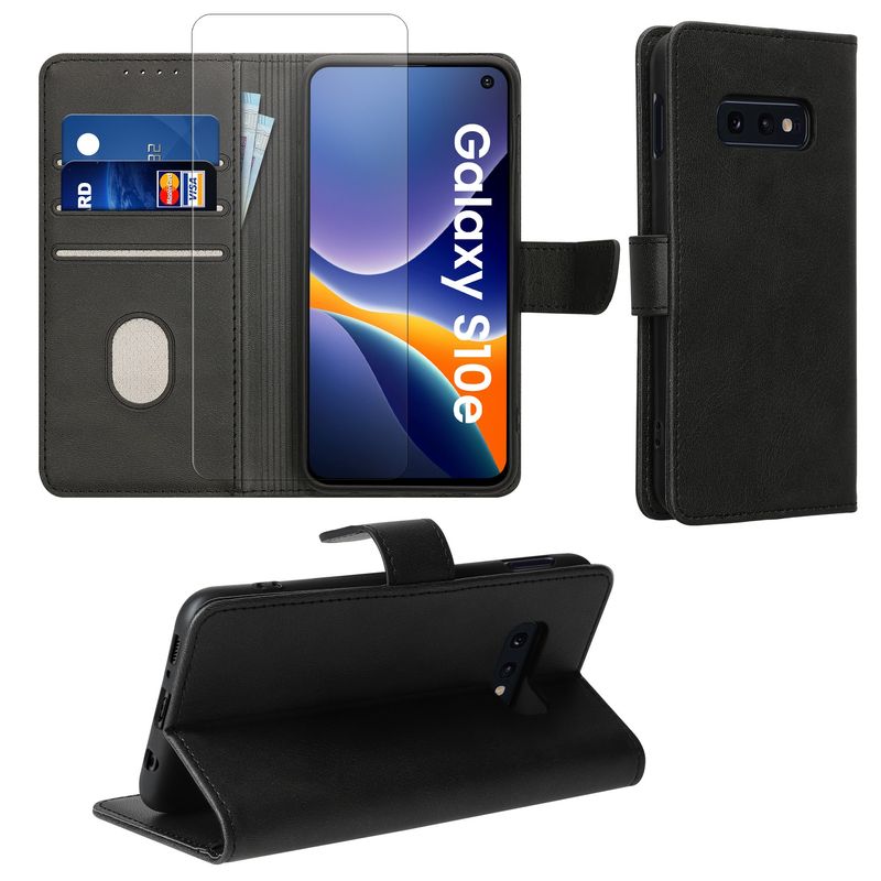 Laptop, Telefoane si Tablete - Telefoane mobile si accesorii - Accesorii Telefoane - Huse telefoane - Husa tip portofel Kwmobile pentru Samsung Galaxy S10e, inchidere magnetica, piele ecologica, negru - Infinity.ro