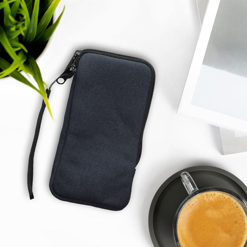 Laptop, Telefoane si Tablete - Telefoane mobile si accesorii - Accesorii Telefoane - Huse telefoane - Husa tip holster Kwmobile, protectie la praf, panza, microfibra, albastru - Infinity.ro