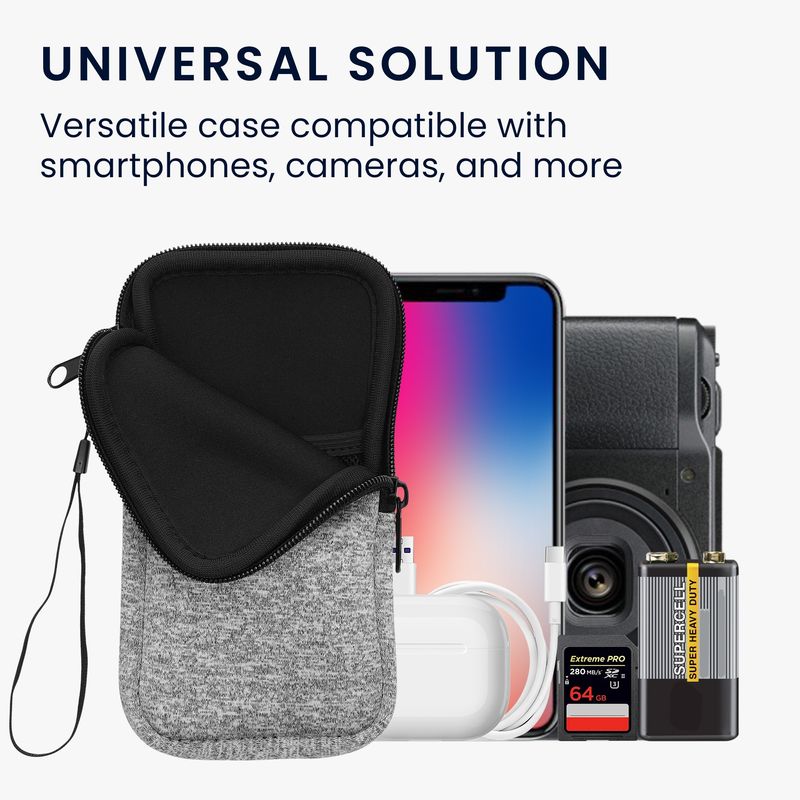 Laptop, Telefoane si Tablete - Telefoane mobile si accesorii - Accesorii Telefoane - Huse telefoane - Husa tip holster Kwmobile, anti-alunecare, protectie la praf, neopren, gri, alb - Infinity.ro