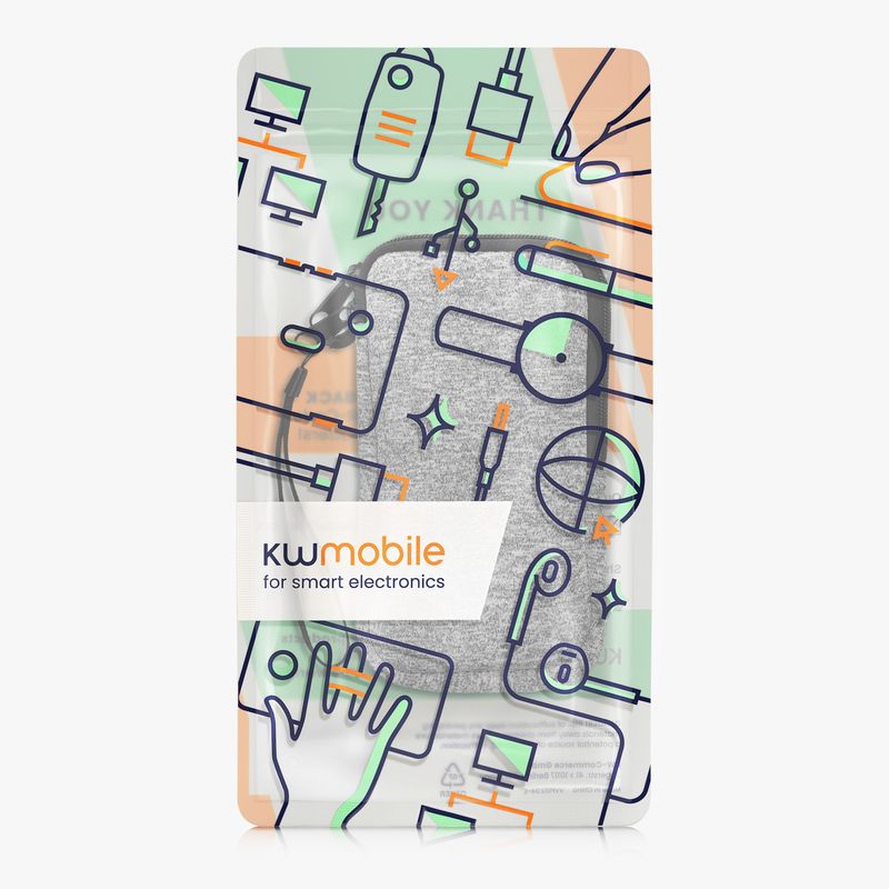 Laptop, Telefoane si Tablete - Telefoane mobile si accesorii - Accesorii Telefoane - Huse telefoane - Husa tip holster Kwmobile, anti-alunecare, protectie la praf, neopren, gri, alb - Infinity.ro