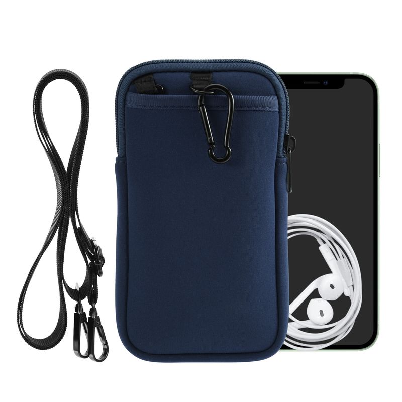 Laptop, Telefoane si Tablete - Telefoane mobile si accesorii - Accesorii Telefoane - Huse telefoane - Husa Kwmobile, protectie la zgarieturi, prindere cu carabina, protectie la praf, neopren, albastru - Infinity.ro