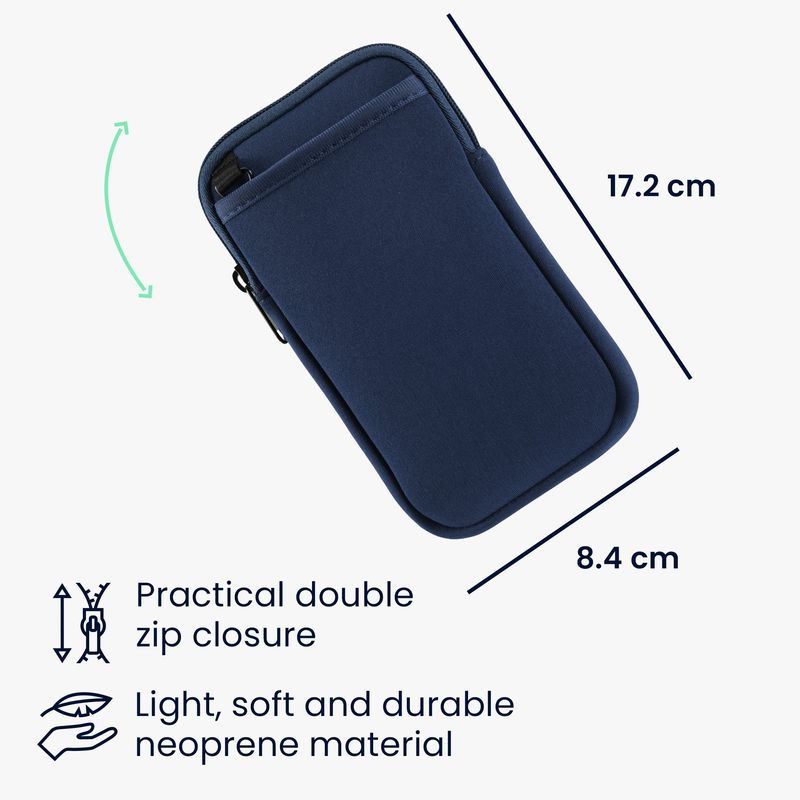 Laptop, Telefoane si Tablete - Telefoane mobile si accesorii - Accesorii Telefoane - Huse telefoane - Husa Kwmobile, protectie la zgarieturi, prindere cu carabina, protectie la praf, neopren, albastru - Infinity.ro