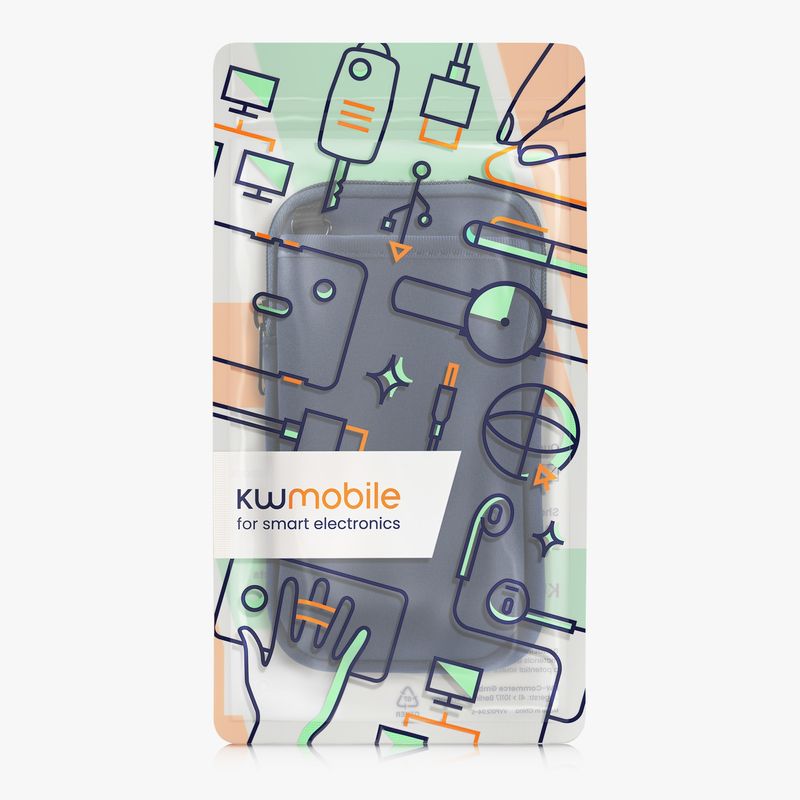 Laptop, Telefoane si Tablete - Telefoane mobile si accesorii - Accesorii Telefoane - Huse telefoane - Husa Kwmobile, protectie la zgarieturi, prindere cu carabina, protectie la praf, neopren, albastru - Infinity.ro