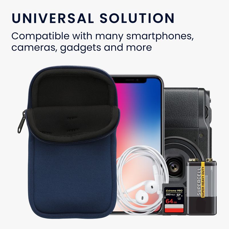 Laptop, Telefoane si Tablete - Telefoane mobile si accesorii - Accesorii Telefoane - Huse telefoane - Husa Kwmobile, protectie la zgarieturi, prindere cu carabina, protectie la praf, neopren, albastru - Infinity.ro
