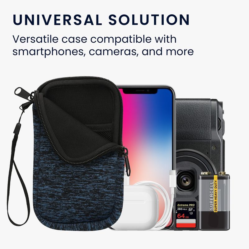 Laptop, Telefoane si Tablete - Telefoane mobile si accesorii - Accesorii Telefoane - Huse telefoane - Husa tip holster Kwmobile, protectie la zgarieturi, neopren, albastru, negru - Infinity.ro