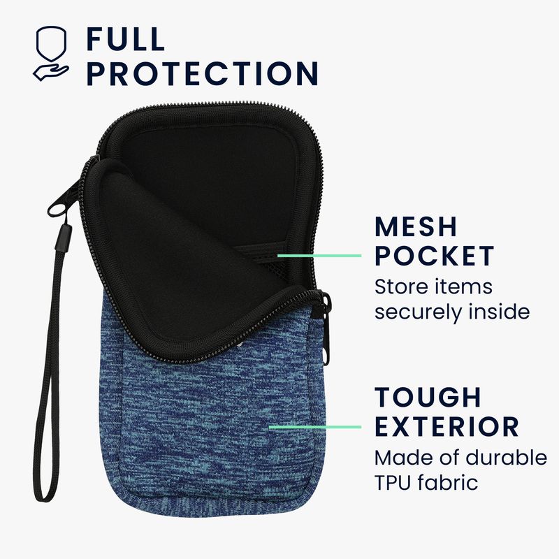 Laptop, Telefoane si Tablete - Telefoane mobile si accesorii - Accesorii Telefoane - Huse telefoane - Husa tip holster Kwmobile, anti-alunecare, protectie la zgarieturi, neopren, albastru - Infinity.ro