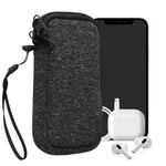Laptop, Telefoane si Tablete - Telefoane mobile si accesorii - Accesorii Telefoane - Huse telefoane - Husa tip holster Kwmobile, anti-alunecare, inchidere cu fermoar, neopren, gri, alb - Infinity.ro