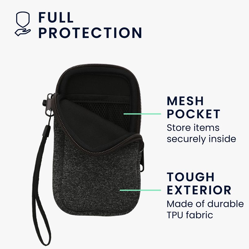 Laptop, Telefoane si Tablete - Telefoane mobile si accesorii - Accesorii Telefoane - Huse telefoane - Husa tip holster Kwmobile, anti-alunecare, protectie la zgarieturi, neopren, gri, alb - Infinity.ro