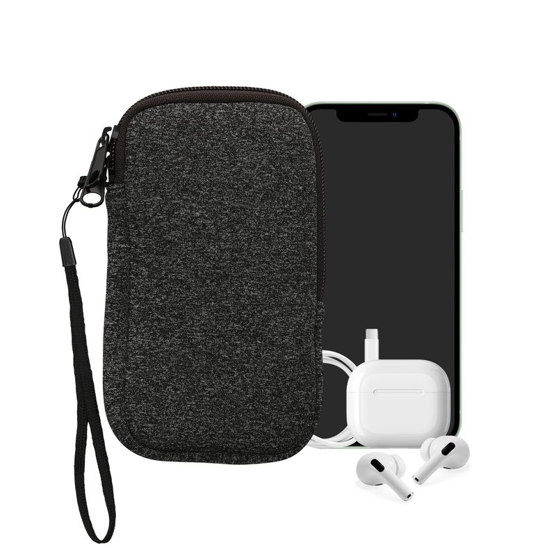 Laptop, Telefoane si Tablete - Telefoane mobile si accesorii - Accesorii Telefoane - Huse telefoane - Husa tip holster Kwmobile, anti-alunecare, protectie la zgarieturi, neopren, gri, alb - Infinity.ro