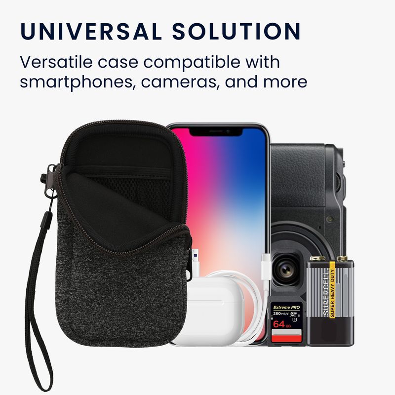 Laptop, Telefoane si Tablete - Telefoane mobile si accesorii - Accesorii Telefoane - Huse telefoane - Husa tip holster Kwmobile, anti-alunecare, protectie la zgarieturi, neopren, gri, alb - Infinity.ro