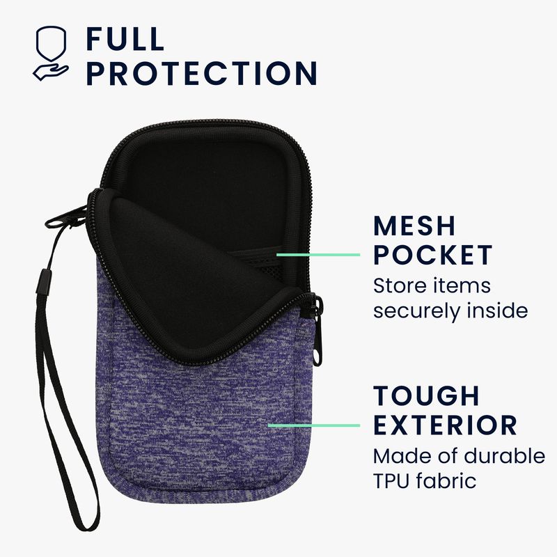 Laptop, Telefoane si Tablete - Telefoane mobile si accesorii - Accesorii Telefoane - Huse telefoane - Husa tip holster Kwmobile, anti-alunecare, neopren, albastru, alb - Infinity.ro