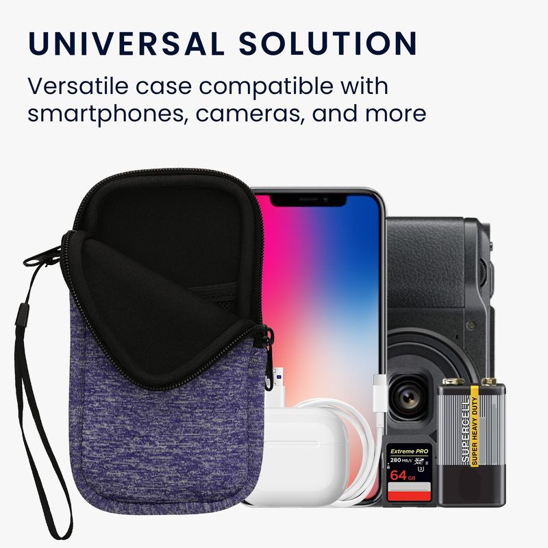 Laptop, Telefoane si Tablete - Telefoane mobile si accesorii - Accesorii Telefoane - Huse telefoane - Husa tip holster Kwmobile, anti-alunecare, neopren, albastru, alb - Infinity.ro