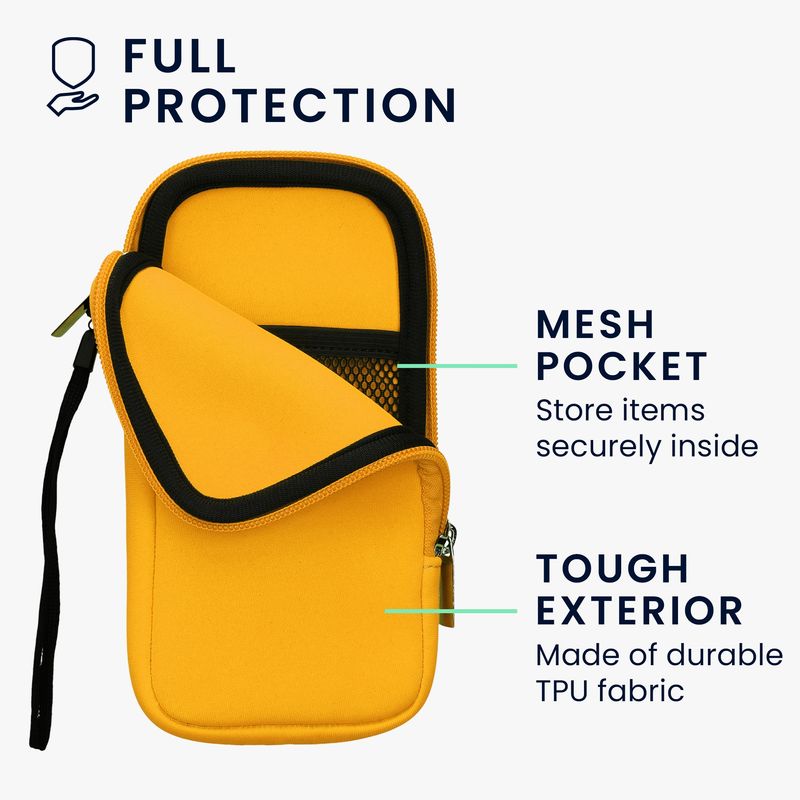 Laptop, Telefoane si Tablete - Telefoane mobile si accesorii - Accesorii Telefoane - Huse telefoane - Husa universala tip holster Kwmobile, anti-alunecare, protectie la zgarieturi, neopren, galben - Infinity.ro