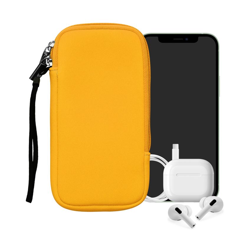 Laptop, Telefoane si Tablete - Telefoane mobile si accesorii - Accesorii Telefoane - Huse telefoane - Husa universala tip holster Kwmobile, anti-alunecare, protectie la zgarieturi, neopren, galben - Infinity.ro