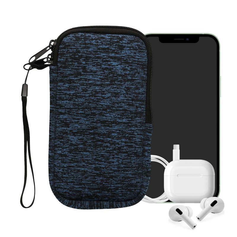 Laptop, Telefoane si Tablete - Telefoane mobile si accesorii - Accesorii Telefoane - Huse telefoane - Husa tip holster Kwmobile, anti-alunecare, neopren, albastru, negru - Infinity.ro