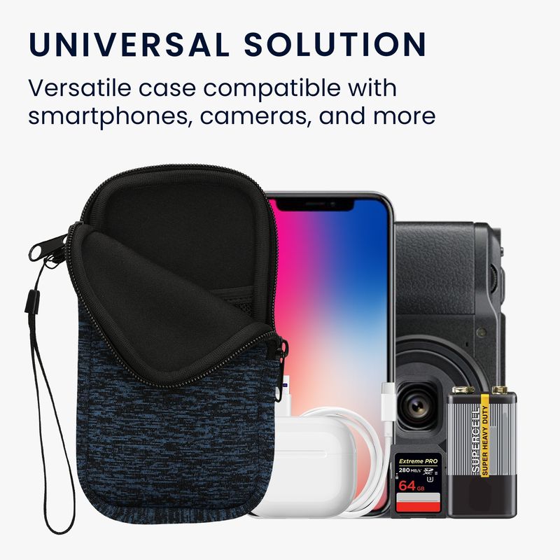 Laptop, Telefoane si Tablete - Telefoane mobile si accesorii - Accesorii Telefoane - Huse telefoane - Husa tip holster Kwmobile, anti-alunecare, neopren, albastru, negru - Infinity.ro