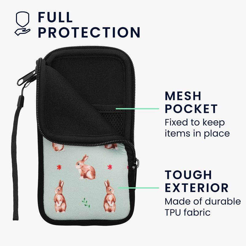 Laptop, Telefoane si Tablete - Telefoane mobile si accesorii - Accesorii Telefoane - Huse telefoane - Husa Kwmobile, protectie la socuri, design cu iepuri, neopren, multicolor - Infinity.ro