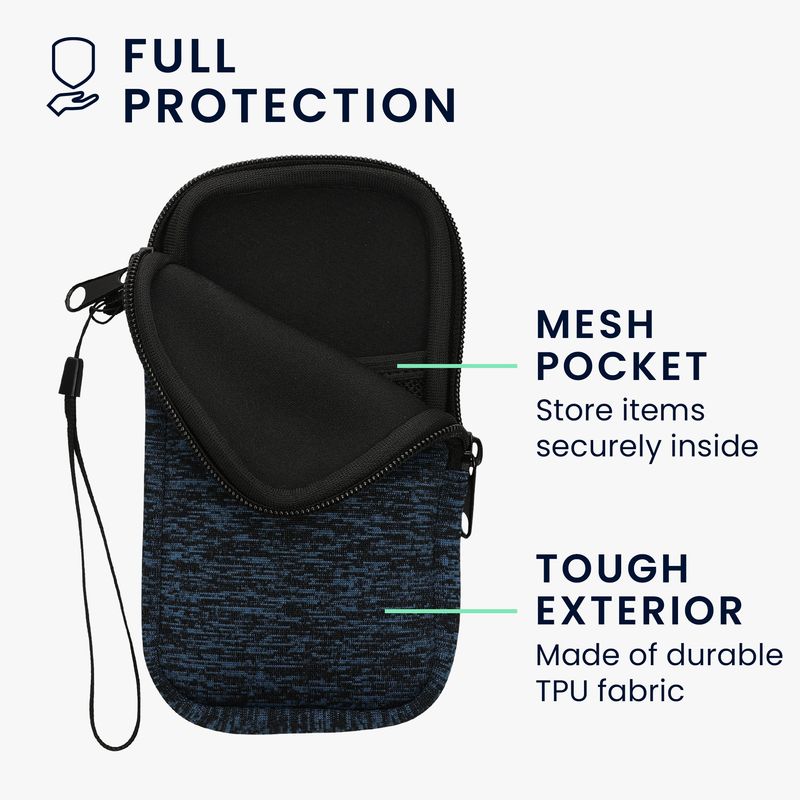 Laptop, Telefoane si Tablete - Telefoane mobile si accesorii - Accesorii Telefoane - Huse telefoane - Husa tip holster Kwmobile, anti-alunecare, neopren, albastru, negru - Infinity.ro