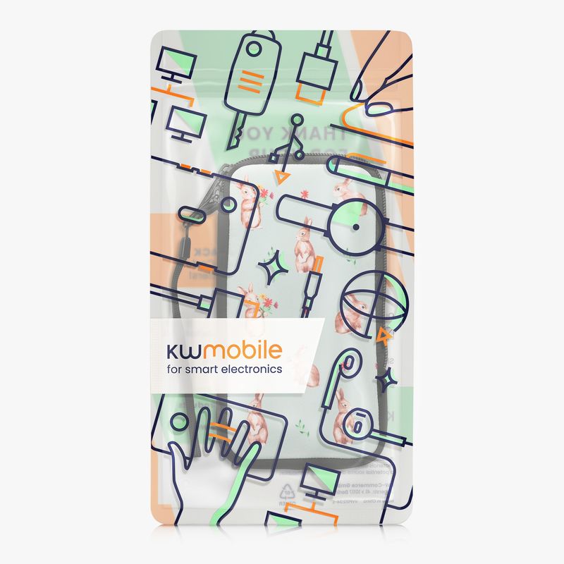 Laptop, Telefoane si Tablete - Telefoane mobile si accesorii - Accesorii Telefoane - Huse telefoane - Husa Kwmobile, protectie la socuri, design cu iepuri, neopren, multicolor - Infinity.ro