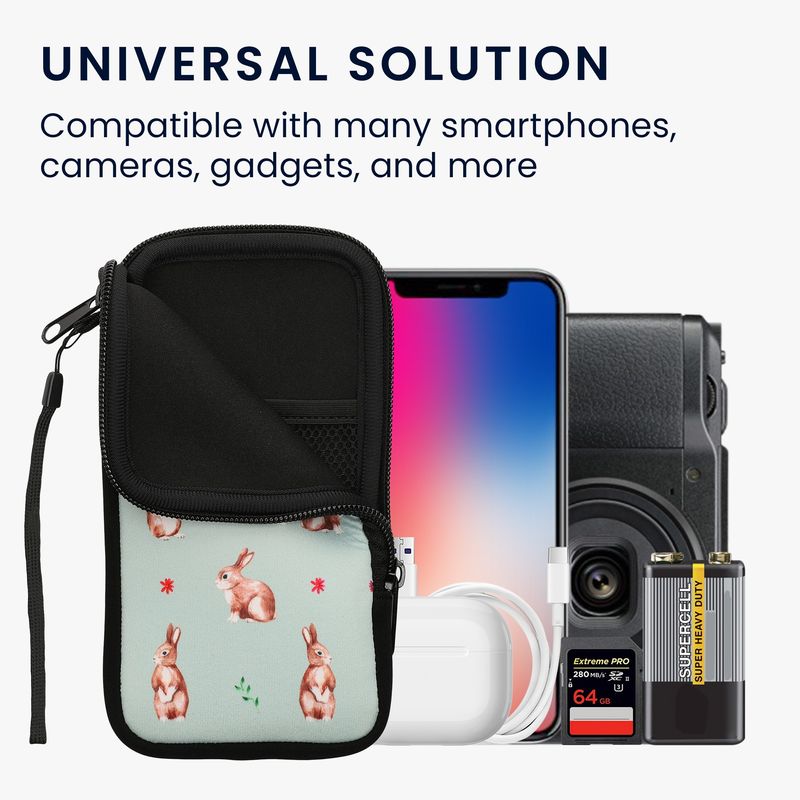 Laptop, Telefoane si Tablete - Telefoane mobile si accesorii - Accesorii Telefoane - Huse telefoane - Husa Kwmobile, protectie la socuri, design cu iepuri, neopren, multicolor - Infinity.ro