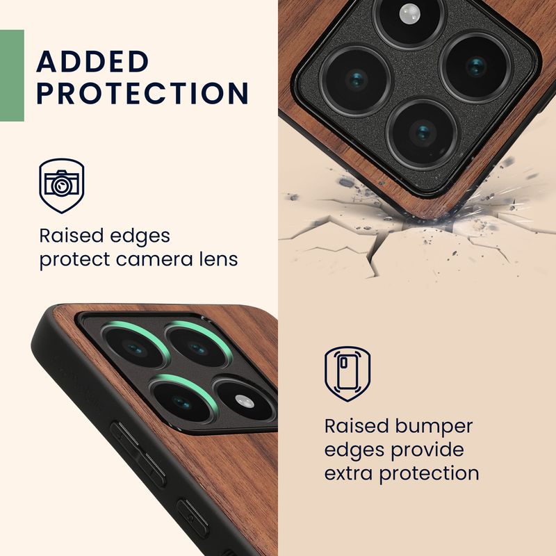 Laptop, Telefoane si Tablete - Telefoane mobile si accesorii - Accesorii Telefoane - Huse telefoane - Husa tip bumper Kwmobile pentru Xiaomi 14T, anti-alunecare, lemn, TPU, maro - Infinity.ro