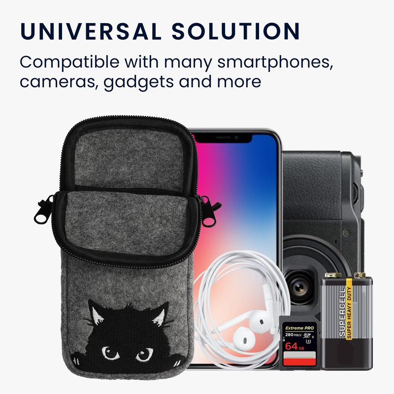 Laptop, Telefoane si Tablete - Telefoane mobile si accesorii - Accesorii Telefoane - Huse telefoane - Husa Kwmobile, protectie la zgarieturi, protectie la praf, fetru, gri, negru - Infinity.ro