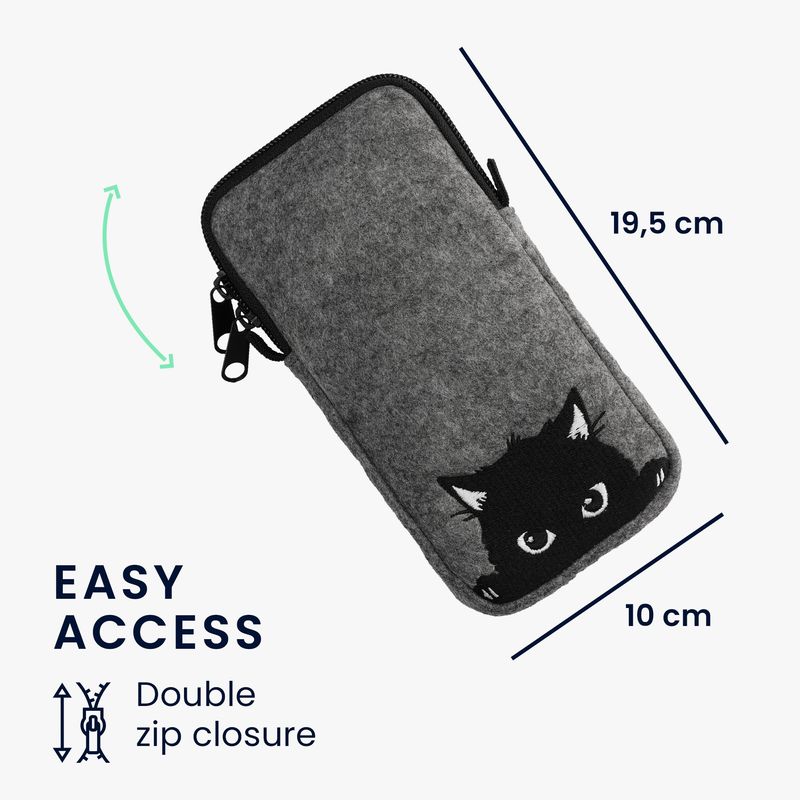 Laptop, Telefoane si Tablete - Telefoane mobile si accesorii - Accesorii Telefoane - Huse telefoane - Husa Kwmobile, protectie la zgarieturi, protectie la praf, fetru, gri, negru - Infinity.ro