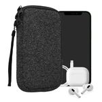 Laptop, Telefoane si Tablete - Telefoane mobile si accesorii - Accesorii Telefoane - Huse telefoane - Husa universala tip holster Kwmobile, anti-alunecare, protectie la zgarieturi, neopren, gri, alb - Infinity.ro