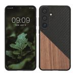Laptop, Telefoane si Tablete - Telefoane mobile si accesorii - Accesorii Telefoane - Huse telefoane - Husa tip bumper Kwmobile pentru Samsung Galaxy S25 Plus, protectie la socuri, lemn, TPU, maro, negru - Infinity.ro