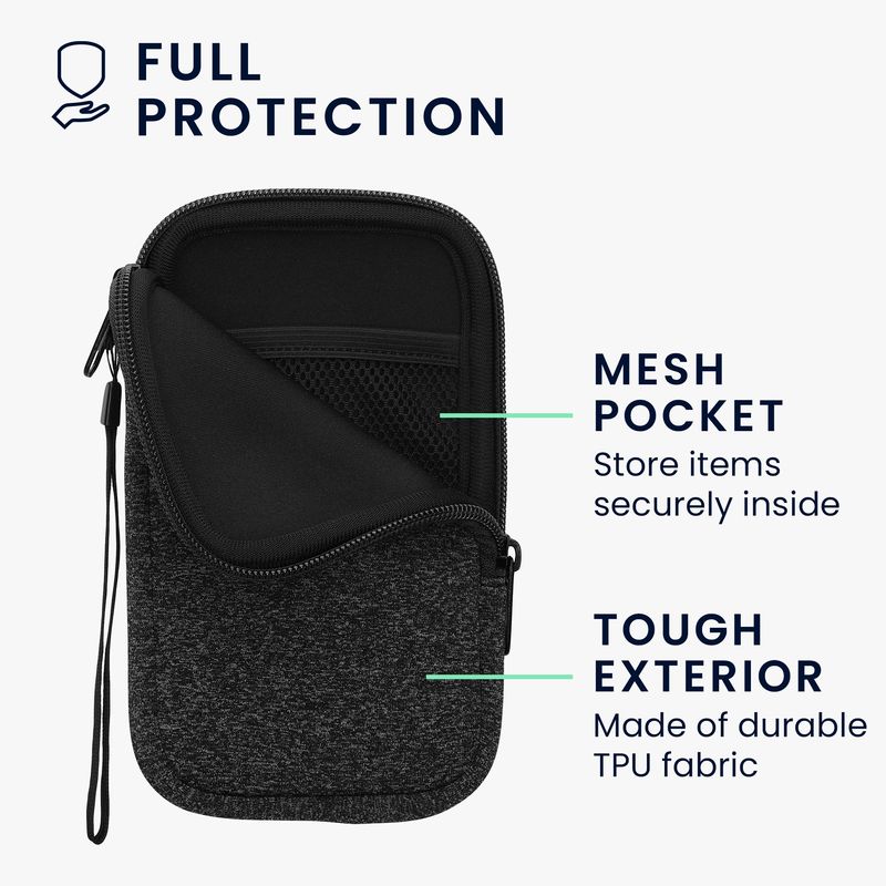 Laptop, Telefoane si Tablete - Telefoane mobile si accesorii - Accesorii Telefoane - Huse telefoane - Husa universala tip holster Kwmobile, anti-alunecare, protectie la zgarieturi, neopren, gri, alb - Infinity.ro