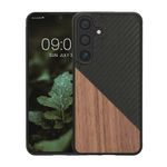 Laptop, Telefoane si Tablete - Telefoane mobile si accesorii - Accesorii Telefoane - Huse telefoane - Husa tip bumper Kwmobile pentru Samsung Galaxy S25 Plus, protectie la socuri, lemn, TPU, maro, negru - Infinity.ro