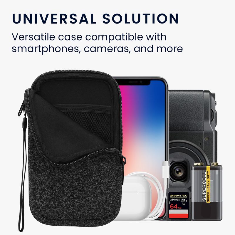 Laptop, Telefoane si Tablete - Telefoane mobile si accesorii - Accesorii Telefoane - Huse telefoane - Husa universala tip holster Kwmobile, anti-alunecare, protectie la zgarieturi, neopren, gri, alb - Infinity.ro