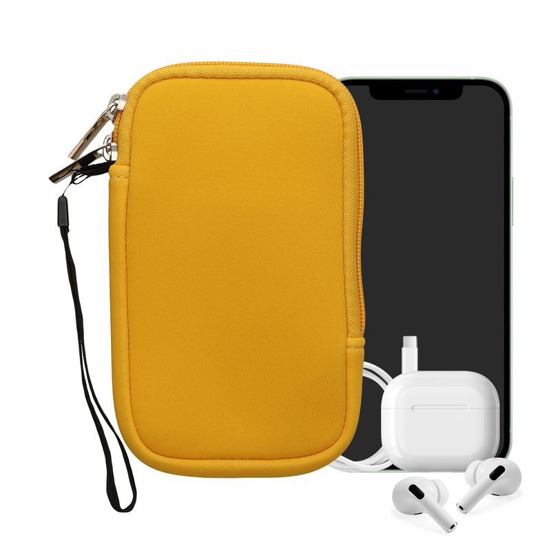 Laptop, Telefoane si Tablete - Telefoane mobile si accesorii - Accesorii Telefoane - Huse telefoane - Husa tip holster Kwmobile, protectie la zgarieturi, neopren, galben - Infinity.ro