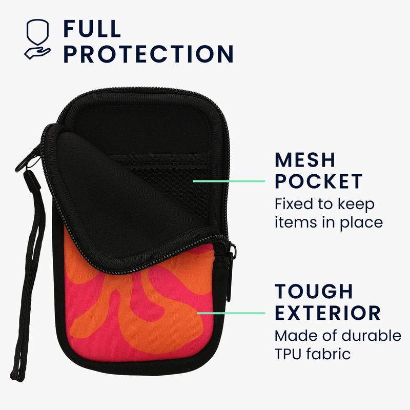 Laptop, Telefoane si Tablete - Telefoane mobile si accesorii - Accesorii Telefoane - Huse telefoane - Husa universala Kwmobile, protectie la socuri, protectie la zgarieturi, neopren, roz, portocaliu - Infinity.ro