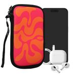 Laptop, Telefoane si Tablete - Telefoane mobile si accesorii - Accesorii Telefoane - Huse telefoane - Husa universala Kwmobile, protectie la socuri, protectie la zgarieturi, neopren, roz, portocaliu - Infinity.ro