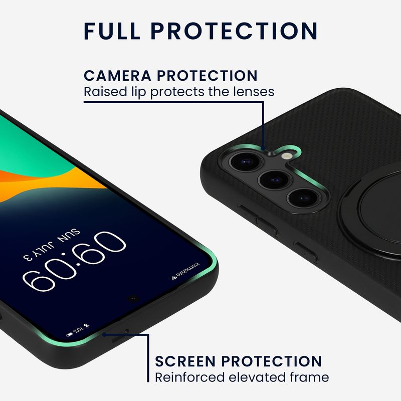 Laptop, Telefoane si Tablete - Telefoane mobile si accesorii - Accesorii Telefoane - Huse telefoane - Husa Kwmobile pentru Samsung Galaxy A16 5G, compatibilitate MagSafe, anti-alunecare, plastic, piele ecologica, negru - Infinity.ro