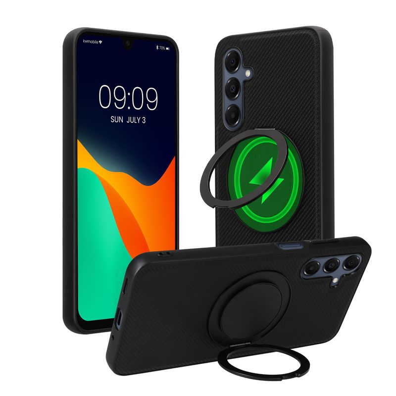 Laptop, Telefoane si Tablete - Telefoane mobile si accesorii - Accesorii Telefoane - Huse telefoane - Husa Kwmobile pentru Samsung Galaxy A16 5G, compatibilitate MagSafe, anti-alunecare, plastic, piele ecologica, negru - Infinity.ro