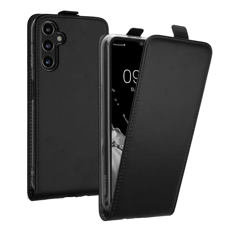 Laptop, Telefoane si Tablete - Telefoane mobile si accesorii - Accesorii Telefoane - Huse telefoane - Husa tip flip Kwmobile pentru Samsung Galaxy A14 5G, inchidere magnetica, piele ecologica, negru - Infinity.ro